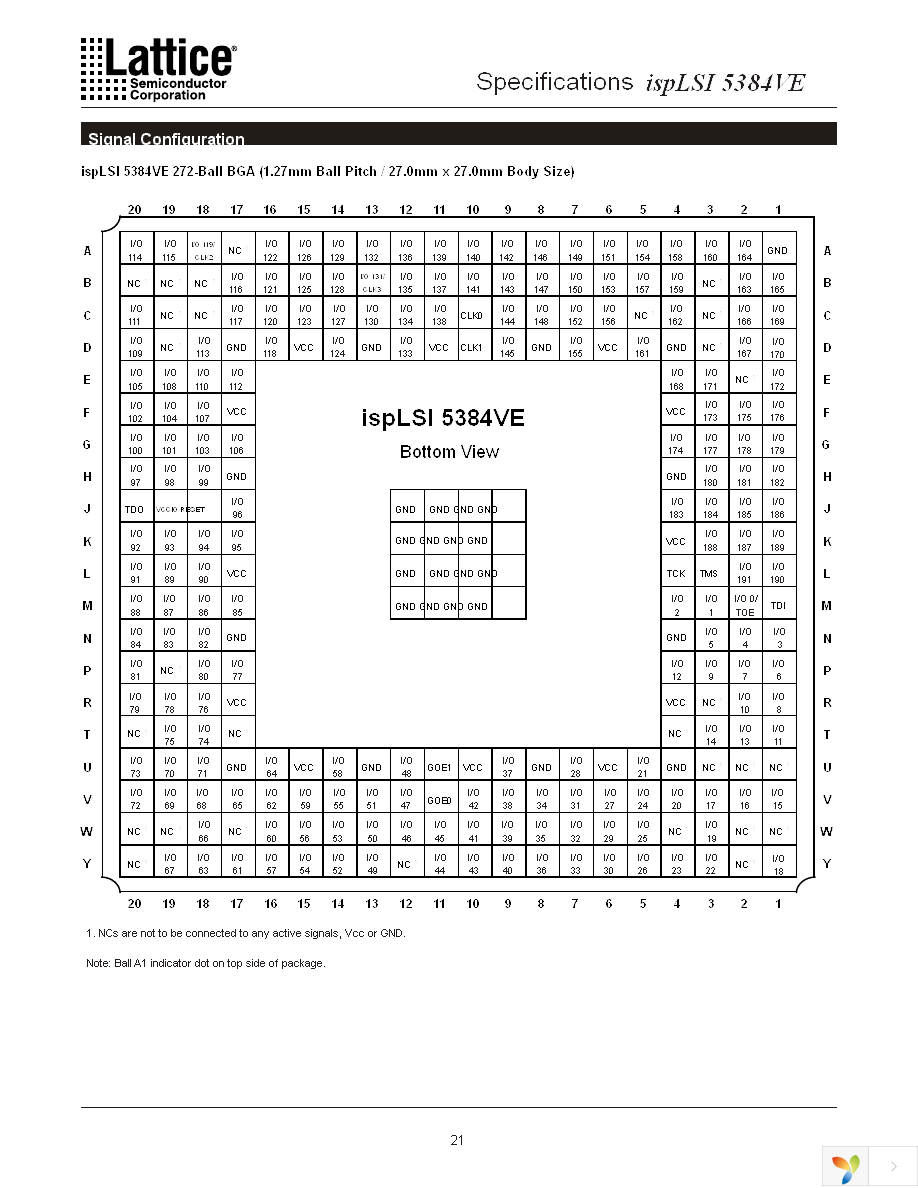 ISPLSI 5384VE-100LB272 Page 21